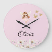 Fairy Niedlich Garden Verzauberter Personalisierte Große Wanduhr (Vorderseite)