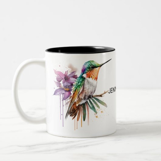 Fairy Niedlich Hummingbird for Bird Lovers Individ Zweifarbige Tasse (Links)