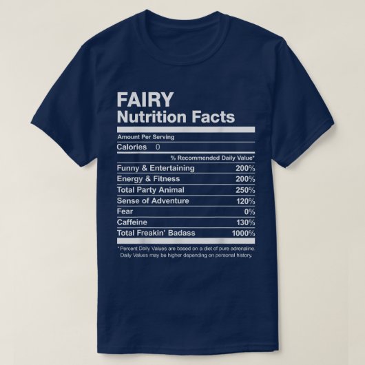 Fairy Nutrition Fakten Name Funny T-Shirt (Design vorne)
