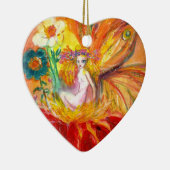 FAIRY OF THE BLUME Vibrant Red Ruby Heart Keramik Ornament (Rechts)
