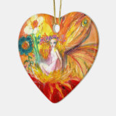 FAIRY OF THE BLUME Vibrant Red Ruby Heart Keramik Ornament (Links)