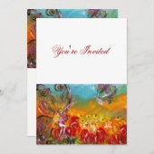 FAIRY OF THE RED BLUME Fantasy Birthday Party Einladung (Vorne/Hinten)