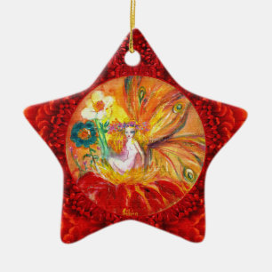 FAIRY OF THE RED BLUME Fantasy Star Keramik Ornament