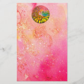 FAIRY OF THE SUNFLOWERS Gelb rosa schwarz Briefpapier (Vorderseite)