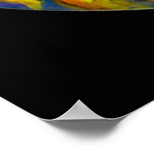 FAIRY OF THE SUNFLOWERS Gelb rosa schwarz Poster (Ecke)