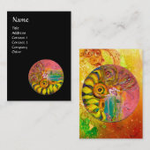 FAIRY OF THE SUNFLOWERS Gelb rosa schwarz Visitenkarte (Vorne/Hinten)