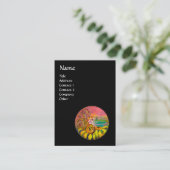 FAIRY OF THE SUNFLOWERS Gelb rosa schwarz Visitenkarte (Stehend Vorderseite)