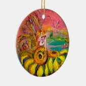 FAIRY OF THE SUNFLOWERS VIBRANT GREEN EMERALD KERAMIK ORNAMENT (Rechts)