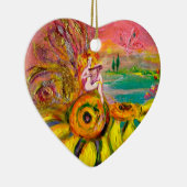 FAIRY OF THE SUNFLOWERS VIBRANT GREEN EMERALD KERAMIKORNAMENT (Rechts)