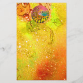 FAIRY OF THE SUNFLOWERS Yellow Brown Floral Briefpapier (Rückseite)