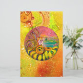 FAIRY OF THE SUNFLOWERS Yellow Brown Floral Briefpapier (Stehend Vorderseite)