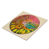 FAIRY OF THE SUNFLOWERS yellow pink ivory Fliese (Seite)
