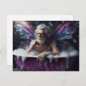Fairy Old Man nimmt ein Buben Bad in Lila Tube Postkarte (Vorne/Hinten)