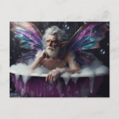 Fairy Old Man nimmt ein Buben Bad in Lila Tube Postkarte (Vorderseite)