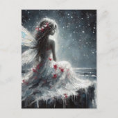 Fairy on a Seaside Cliff in a White Dress Postkarte (Vorderseite)