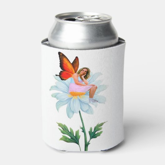 Fairy on Daisy Can Cooler Dosenkühler (Kanne Vorderseite)