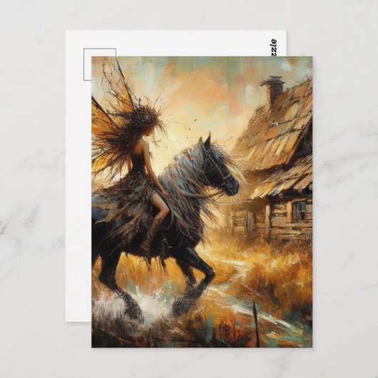 Fairy on Horseback Postkarte (Vorne/Hinten)