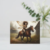 Fairy on Horseback Postkarte (Stehend Vorderseite)