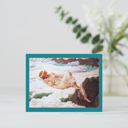 Fairy on Snowy Mountain oder Herz des Schnees Postkarte (Stehend Vorderseite)