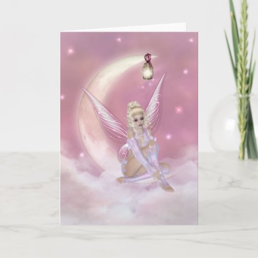 Fairy on the Moon - Fantasy Greeting Card Karte (Vorderseite)