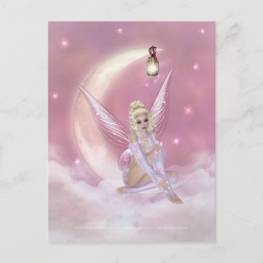 Fairy on the Moon - Fantasy Postcard 2 Postkarte (Vorderseite)