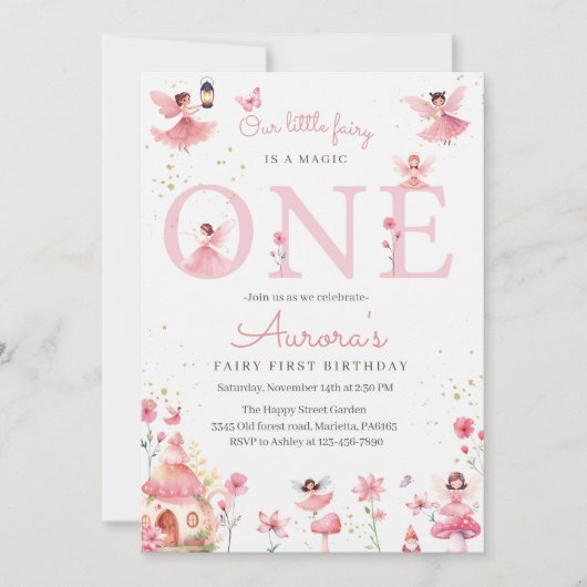 Fairy One Invitation for Birthday Magical Party  Einladung (Vorderseite)