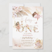 Fairy ONE Pampass 1st Birthday Invitation Einladung (Vorderseite)