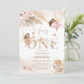 Fairy ONE Pampass 1st Birthday Invitation Einladung (Stehend Vorderseite)