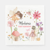 Fairy Party Enchanted Forest Garden Fairy Birthday Serviette (Vorderseite)