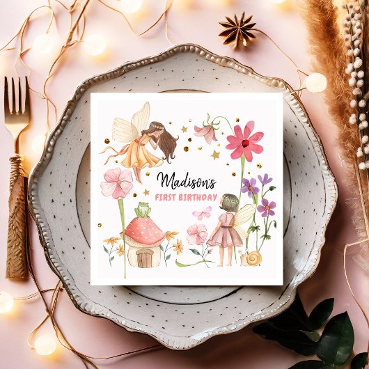 Fairy Party Enchanted Forest Garden Fairy Birthday Serviette