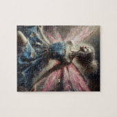 Fairy Patchwork Denim Dress Pink Wings Puzzle (Horizontal)