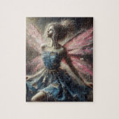 Fairy Patchwork Denim Dress Pink Wings Puzzle (Vertikal)