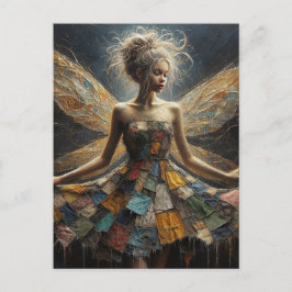 Fairy Patchwork Dress Postkarte