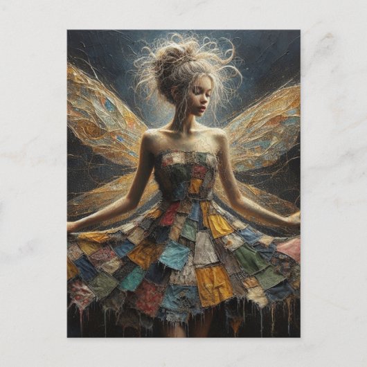 Fairy Patchwork Dress Postkarte (Vorderseite)