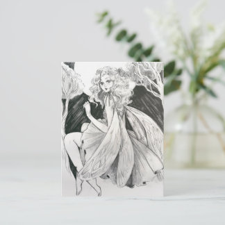 Fairy Pencil Postcard Postkarte