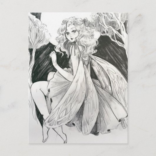 Fairy Pencil Postcard Postkarte (Vorderseite)