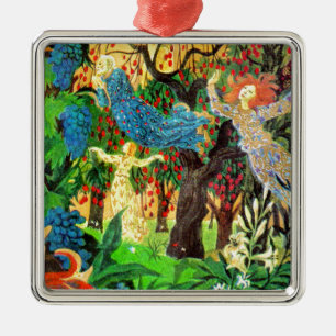fairy people in the forest silbernes ornament