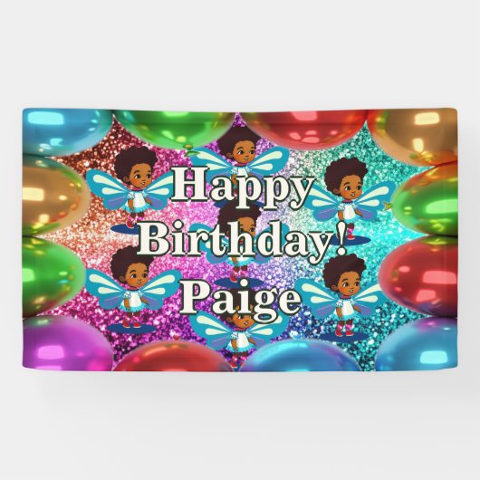 Fairy Personalisiert Character Geburtstagsbanner Banner (Horizontal)