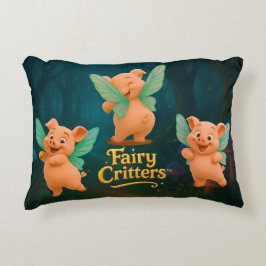 Fairy Piglet Trio Accent Pillow Dekokissen