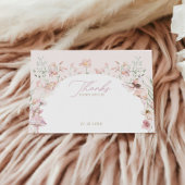 Fairy Pink Floral Girls Geburtstag Dankeskarte