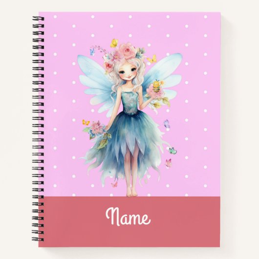 Fairy Pink Write Zeichn Story Personalisiert Noteb Notizblock (Vorderseite)