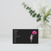 Fairy Pink Zinnia Blume Fantasy Business Card Visitenkarte (Stehend Vorderseite)