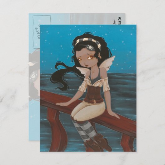 Fairy Pirate Sea Post Card Postkarte (Vorne/Hinten)