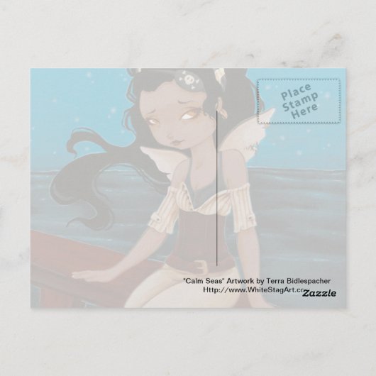 Fairy Pirate Sea Post Card Postkarte (Rückseite)