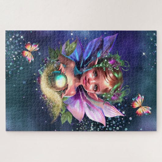 Fairy pixie enchanted birthday party theme puzzle (Horizontal)