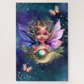 Fairy pixie enchanted birthday party theme puzzle (Vertikal)