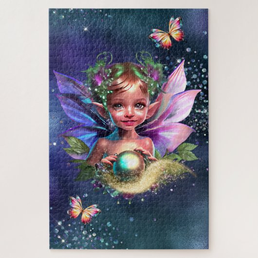 Fairy pixie enchanted birthday party theme puzzle (Vertikal)