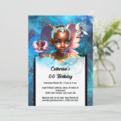 Fairy pixie melanin Prinzessin verzauberte Mädchen Einladung (Stehend Vorderseite)