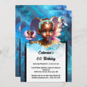 Fairy pixie melanin Prinzessin verzauberte Mädchen Einladung (Vorne/Hinten)