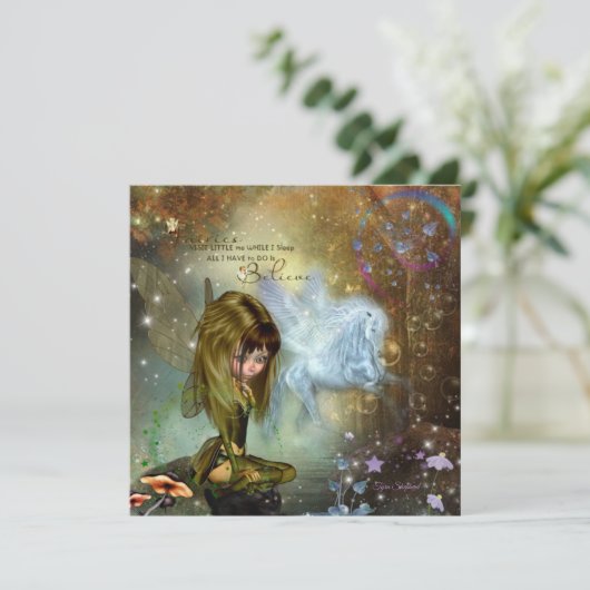 Fairy Pixie Pegasus Fantasy Card (Stehend Vorderseite)